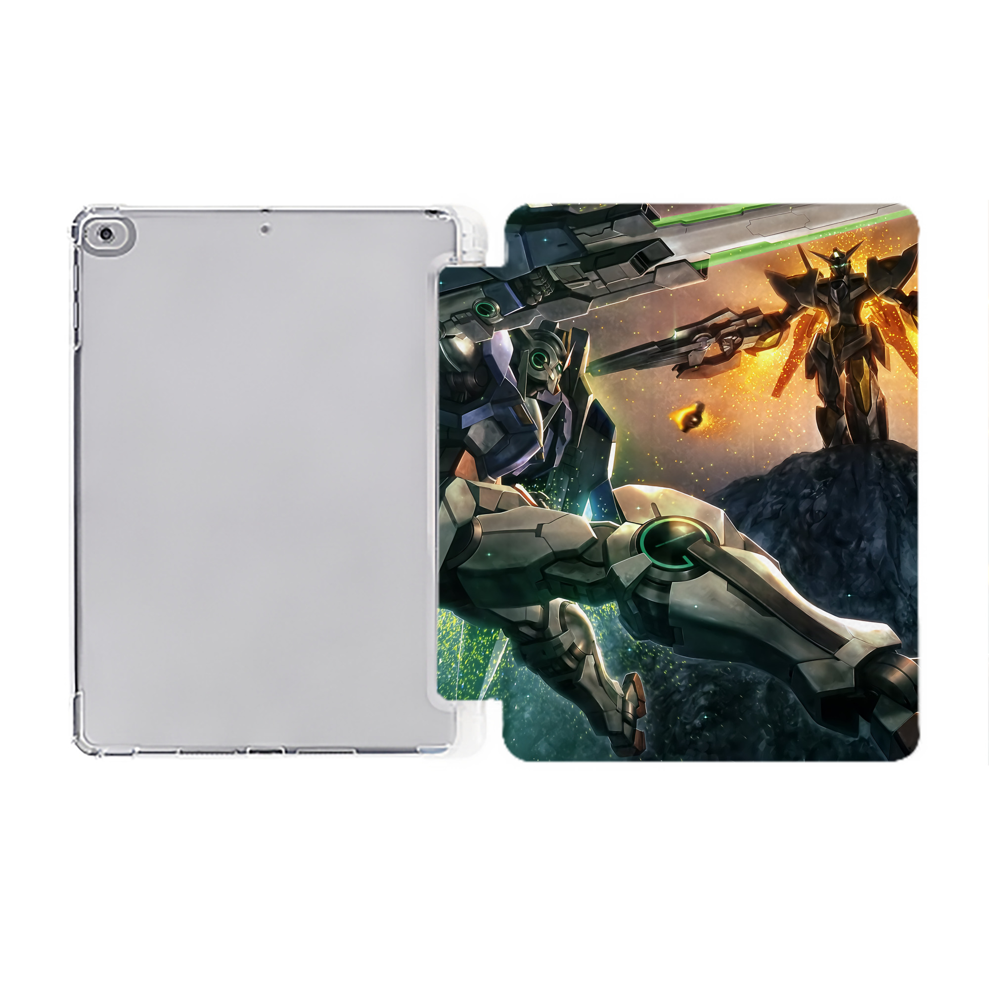 （画像用） 機動戦士ガンダム Mobile Suit Gundam IPad ケース ペン収納付き 三つ折りスタンド PUレザー×シリコン 対応機種9.5/10.5/10.9インチ